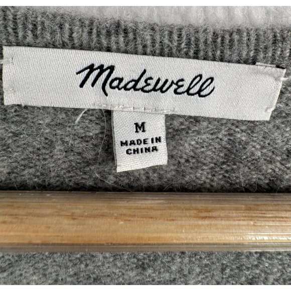Madewell Ryder Cardigan Sweater light grey preppy‎ lagen look Wool sz M - Picture 3 of 6